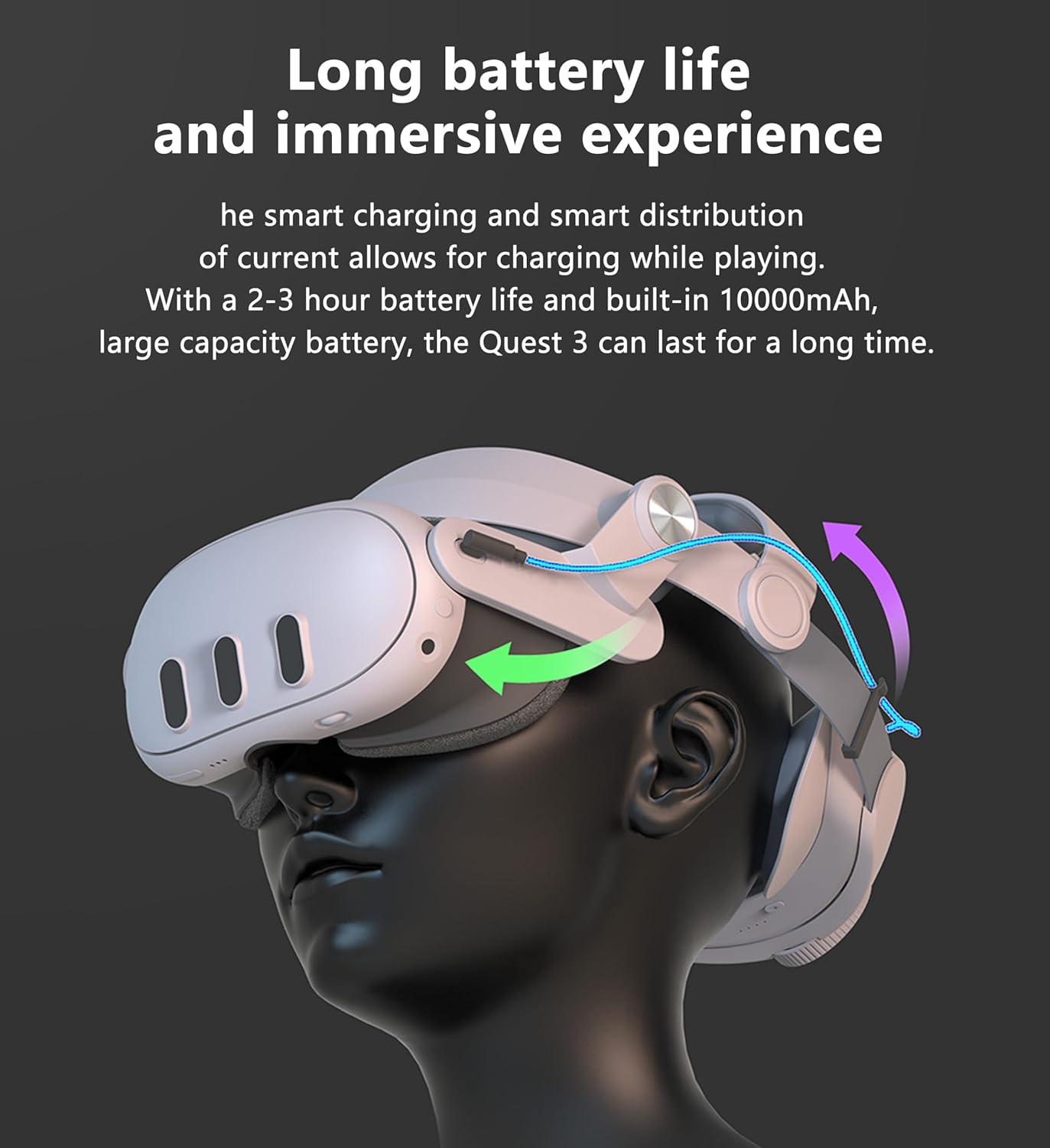 10000mAh Meta Quest 3 Head Strap ✨ Extended VR Playtime & Zero-Pressure Fit 💥 Officially Compatible w/ Quest 3/Oculus 🌟 Ultimate Comfort Upgrade 🔥 #VRHacks #MetaQuest3 10000mAh Meta Quest 3 Head Strap ✨ Extended VR Playtime & Zero-Pressure Fit 💥 Officially Compatible w/ Quest 3/Oculus 🌟 Ultimate Comfort Upgrade 🔥 #VRHacks #MetaQuest3